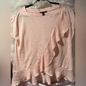 Banana Republic Light Pink Ruffle Blouse